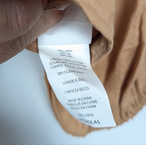 NWT Nicholas Twig Zip Front Linen Puff Sleeve Dawn Corset Top - Picture 7 of 7